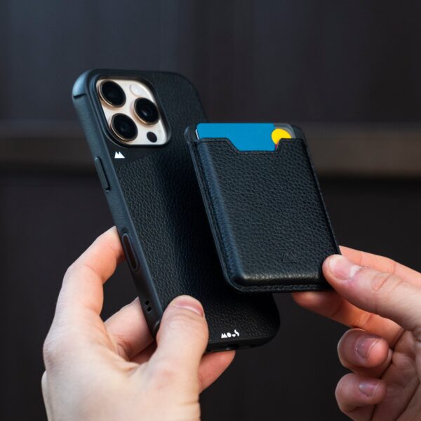 MagSafe® Compatible Black Leather Phone Case with Camera Control Button - Image 6