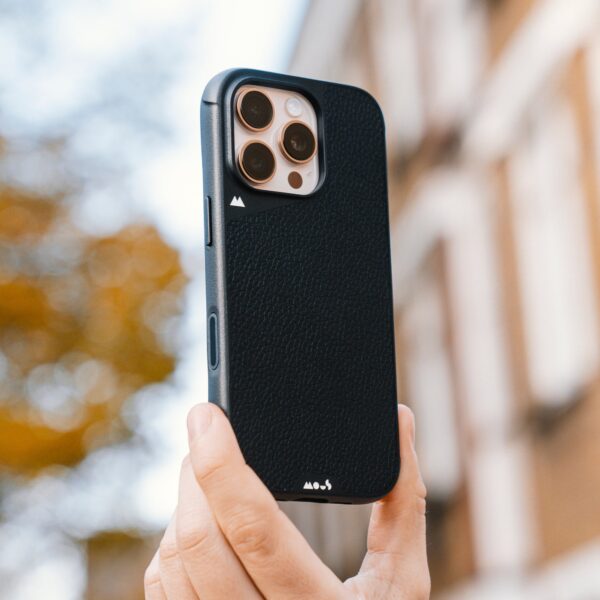 MagSafe® Compatible Black Leather Phone Case with Camera Control Button - Image 7